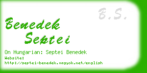 benedek septei business card